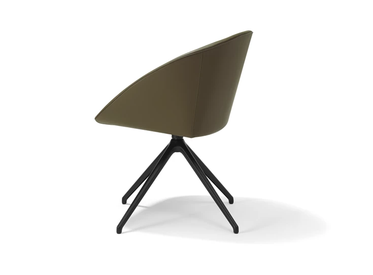 Achterkant Armstoel Dan 2044.1 hoge stervoet leder Draenert