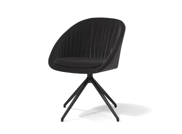 Armstoel Dan 2044.1 hoge stervoet stof fluweel Draenert