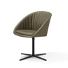 Armstoel Dan 2043 lage stervoet leder olijfgroen Draenert