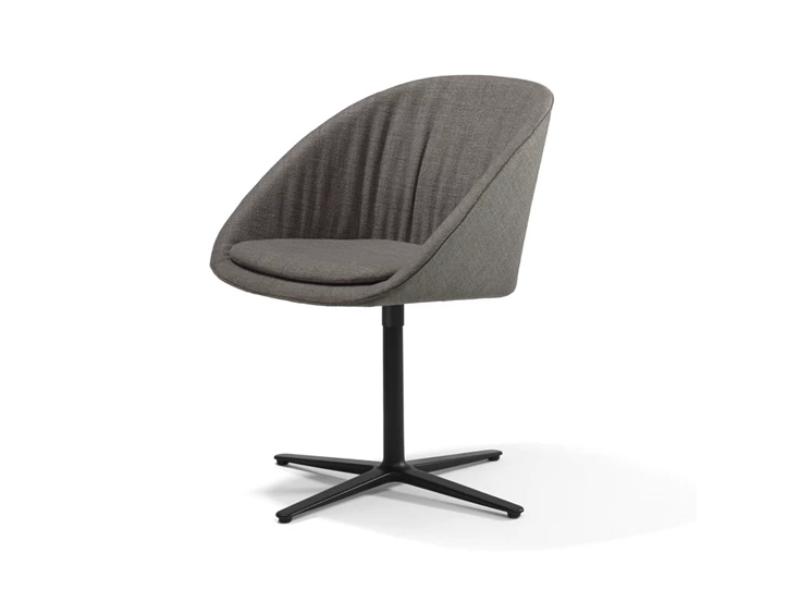 Armstoel Dan 2043 lage stervoet stof grijs Draenert