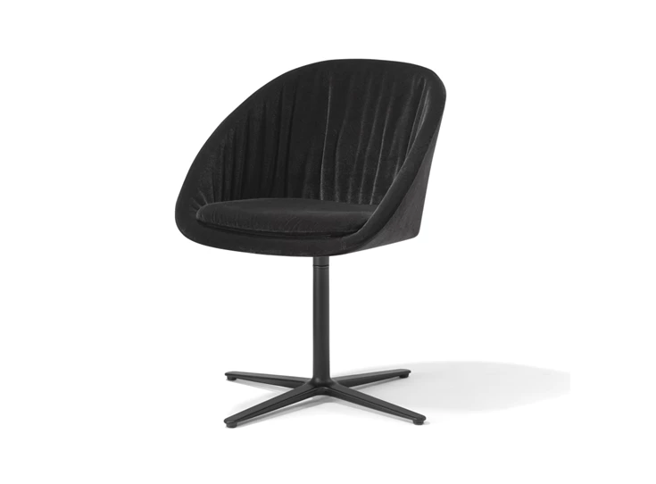 Armstoel Dan 2043 lage stervoet stof zwart Draenert