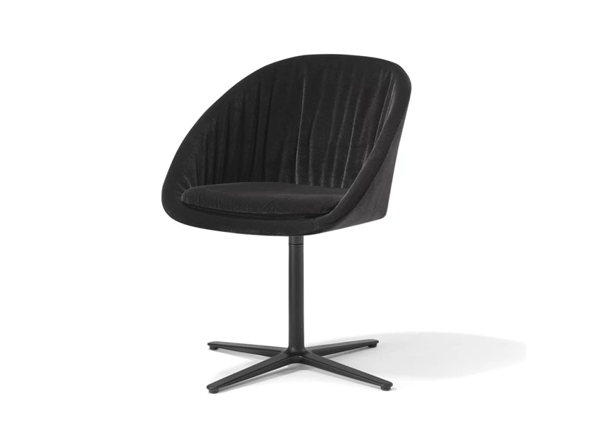 Armstoel Dan 2043 lage stervoet stof zwart Draenert