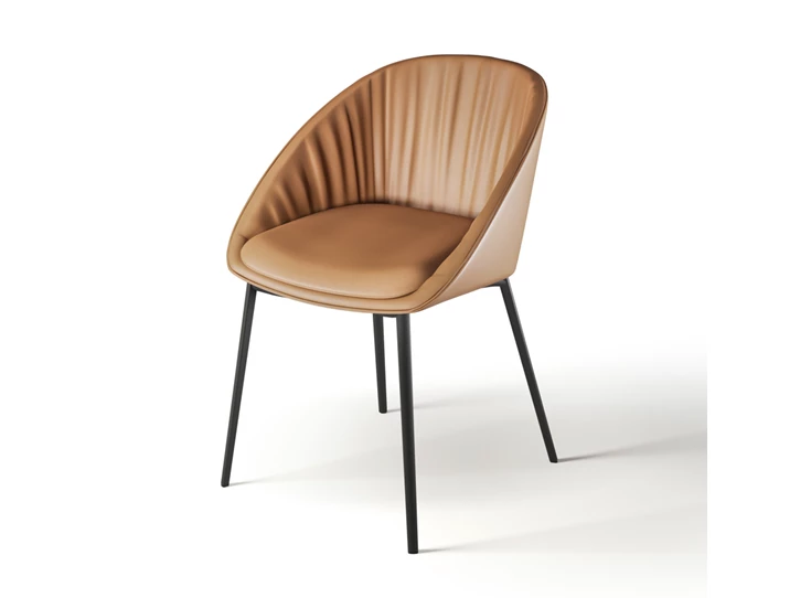 Armstoel Dan 2042 4 poot leder cognac Draenert