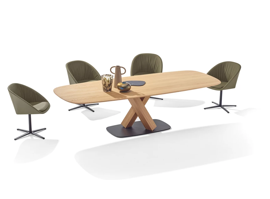 Met Dan stoelen Tafel Stan 1485 massief hout eik Draenert