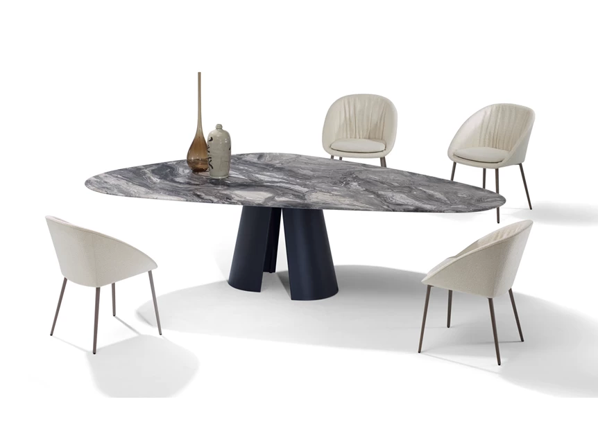 Met Dan stoelen Tafel Kent 1550 trilungo natuursteen Draenert