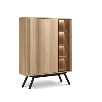 Vitrinekast Napoli 3 deuren met onderstel - NP.VIT3 + SOK VI-BERG3