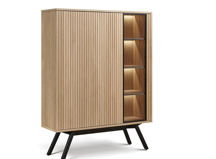 Vitrinekast Napoli 3 deuren met onderstel - NP.VIT3 + SOK VI-BERG3