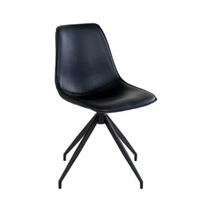 Stoel Monaco met draaibaar onderstel pu zwart 1001281 schuin vooraanzicht