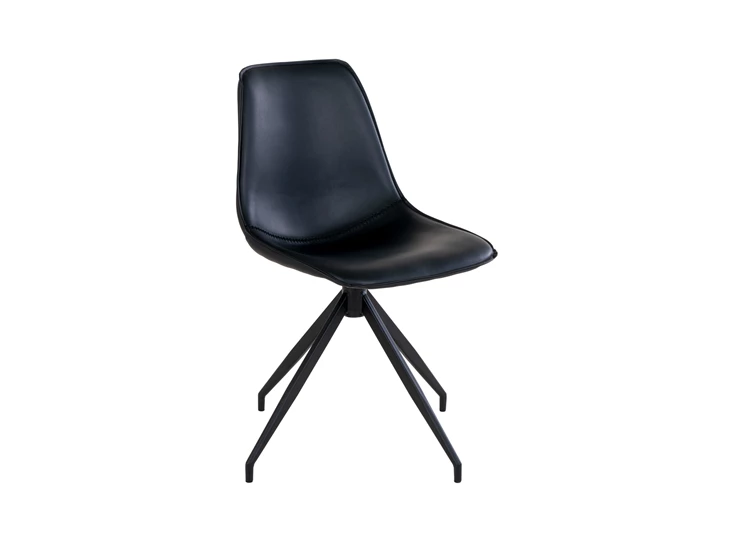 Stoel Monaco met draaibaar onderstel pu zwart 1001281 schuin vooraanzicht