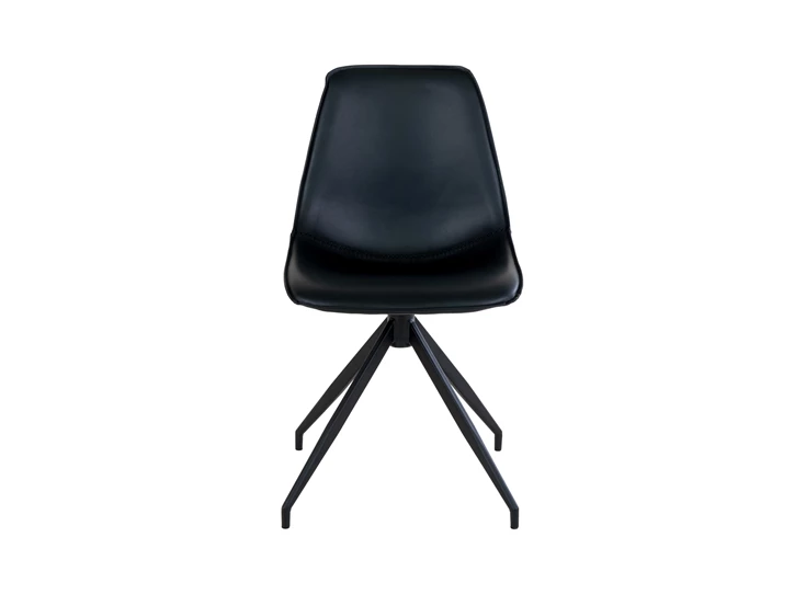 Stoel Monaco met draaibaar onderstel pu zwart 1001281 recht vooraanzicht