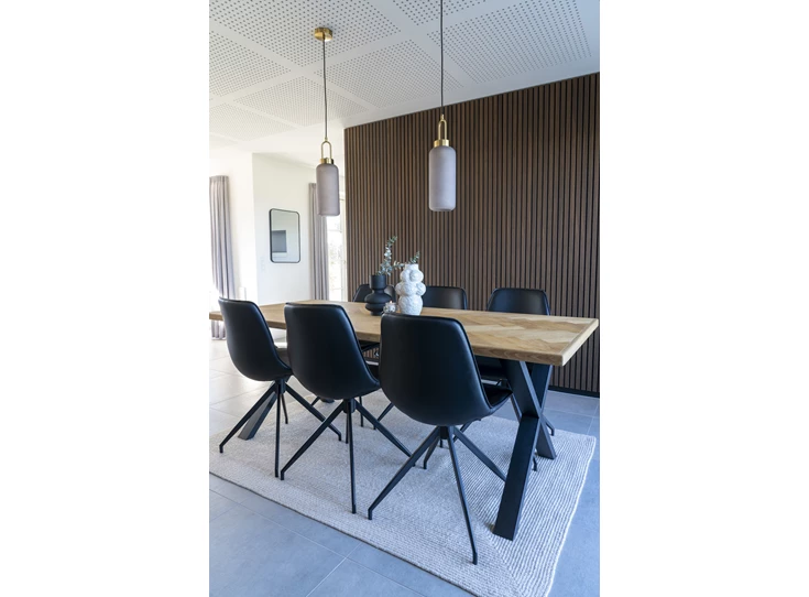 Stoel Monaco met draaibaar onderstel pu zwart 1001281 sfeerbeeld rechthoekige tafel