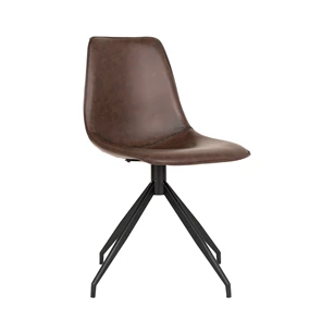 Stoel Monaco met draaibaar onderstel pu donkerbruin 1001280 schuin vooraanzicht