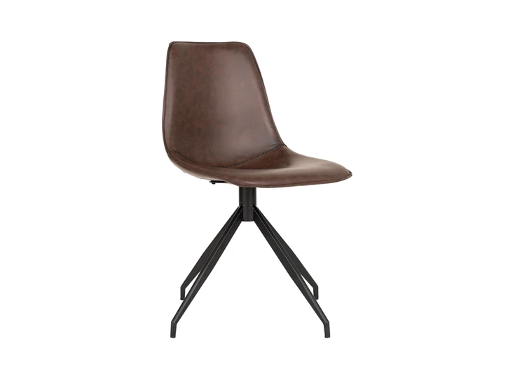 Stoel Monaco met draaibaar onderstel pu donkerbruin 1001280 schuin vooraanzicht