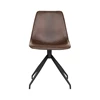 Stoel Monaco met draaibaar onderstel pu donkerbruin 1001280 recht vooraanzicht