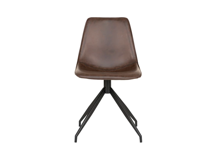 Stoel Monaco met draaibaar onderstel pu donkerbruin 1001280 recht vooraanzicht