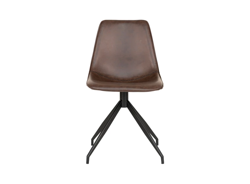 Stoel Monaco met draaibaar onderstel pu donkerbruin 1001280 recht vooraanzicht