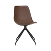 Stoel Monaco met draaibaar onderstel pu donkerbruin 1001280 schuin achteraanzicht