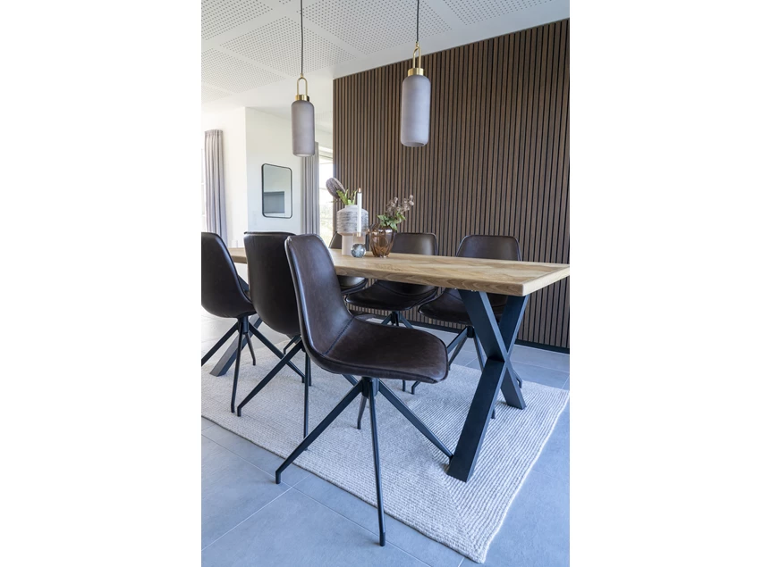 Stoel Monaco met draaibaar onderstel pu donkerbruin 1001280 sfeerbeeld gedraaid