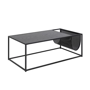 86766 seaford salontafel zwart magazinehouder schuin vooraanzicht