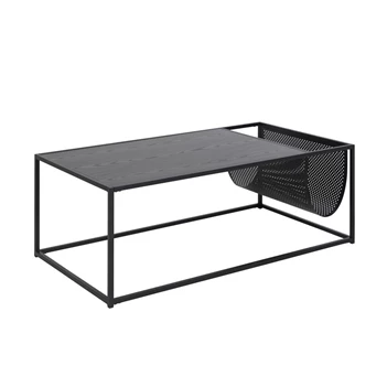 86766 seaford salontafel zwart magazinehouder schuin vooraanzicht