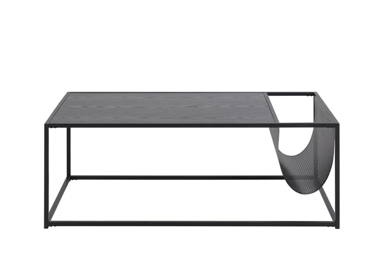 86766 seaford salontafel zwart magazinehouder vooraanzicht