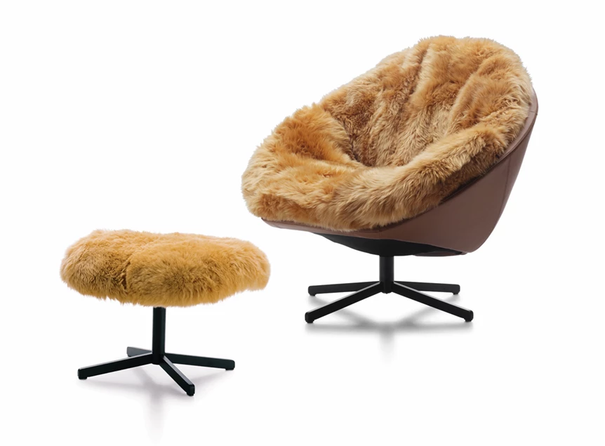 Bijzetzetel en Voetenbank Coco DS-265 unit 05 schapenvacht Desede