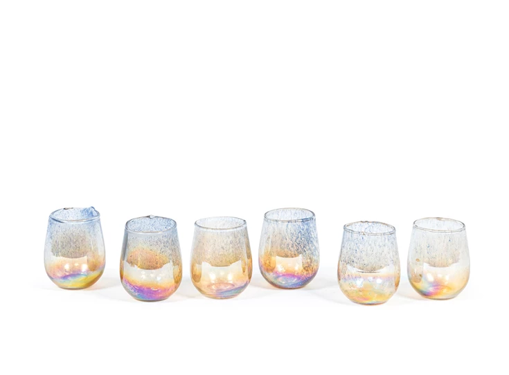 DCGI3570 Dekocandle Rounded T-light Ø9cm H10cm Orange/Gold