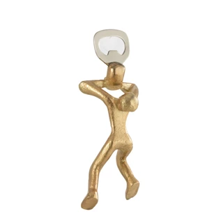 Flesopener Persoon Aluminium Goud (17X6X5CM)