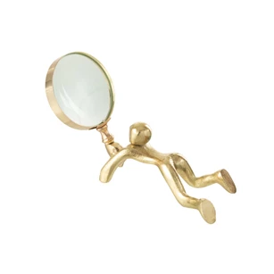 Vergrootglas Persoon Aluminium/Glas Goud (19X7,5X10,5CM)