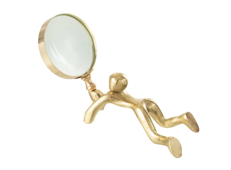 Vergrootglas Persoon Aluminium/Glas Goud (19X7,5X10,5CM)