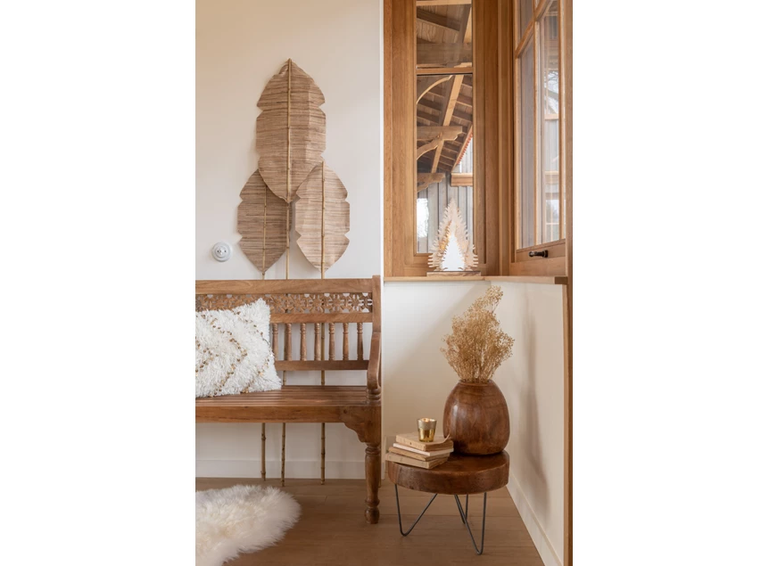 Blad deco- bamboe/bananen blad- naturel- large- (35x2x202cm)- sfeerbeeld1