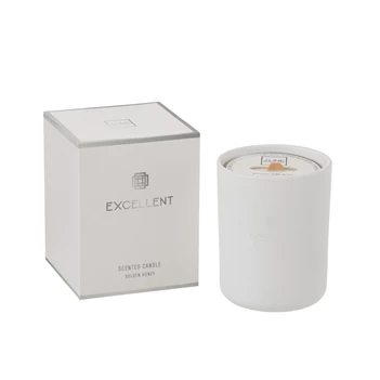 Geurkaars- excellent golden honey- wit- medium- 80u- Ø11x14.5cm