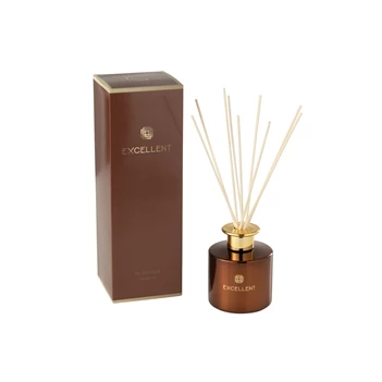 Geurolie+stokjes- excellent siberia fir- bruin- Ø9.1x27.2cm