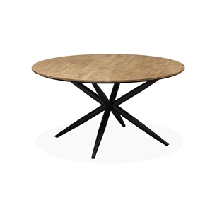 5696 Ø150cm iris rond maxfurn lamulux mango eettafel industrieel