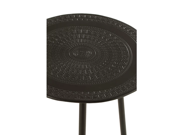 Tafel met 3 poten- metaal- zwart- smal- Ø40x44cm- detail