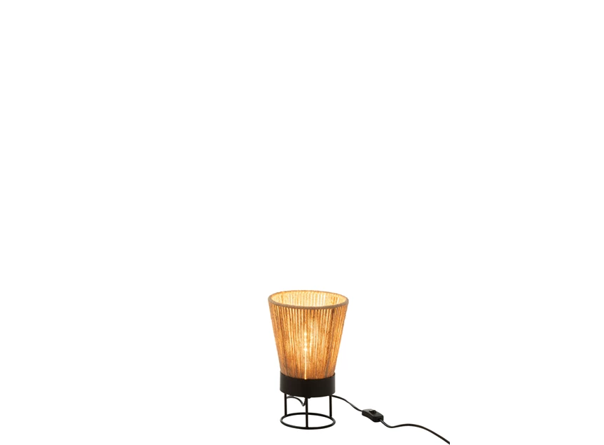 Tafellamp Nina- jute- beige- Ø18x28cm- aan