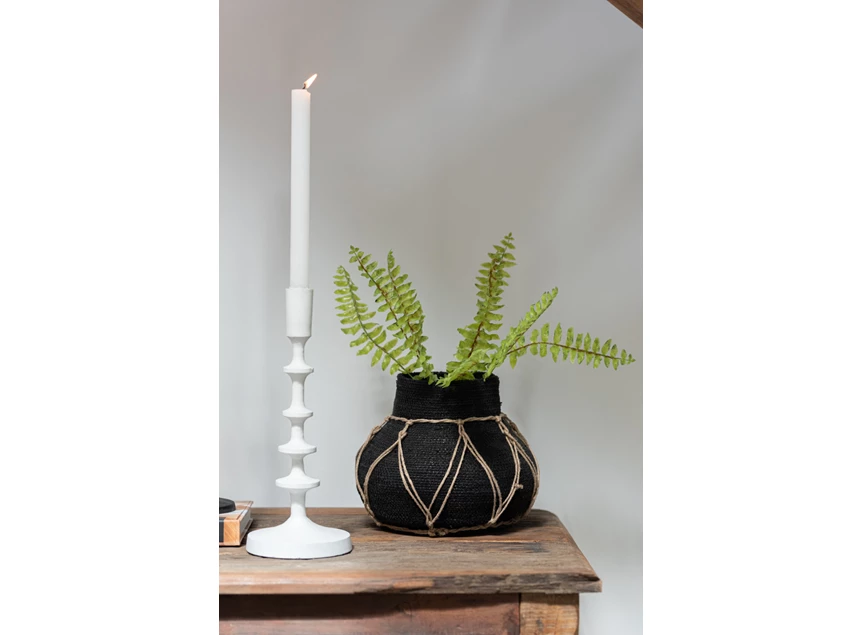 Pot Marie- zeegras- zwart- Ø21x21cm- sfeerbeeld