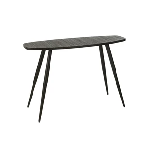 Console ovaal- gerecycleerd teak- zwart- (120x30x80cm)