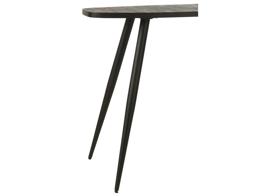 Console ovaal- gerecycleerd teak- zwart- (120x30x80cm)- detail poten