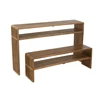 Set Van 2 Console Met Schap Gerecycleerd Teak Naturel (130x30x80cm)