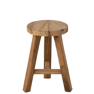 Kruk Rond Gerecycleerd Teakhout Naturel Ø29x44.5cm