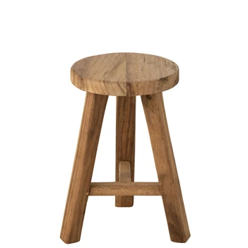 Kruk Rond Gerecycleerd Teakhout Naturel Ø29x44.5cm