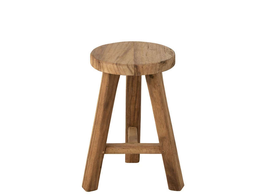 Kruk Rond Gerecycleerd Teakhout Naturel Ø29x44.5cm