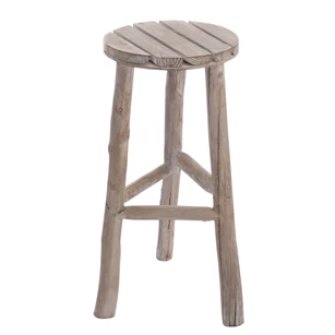 Barstoel Rond Hout White Wash M Ø40x53cm
