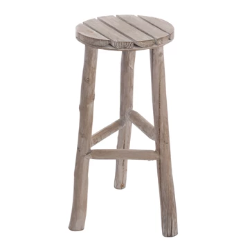 Barstoel Rond Hout White Wash M Ø40x53cm