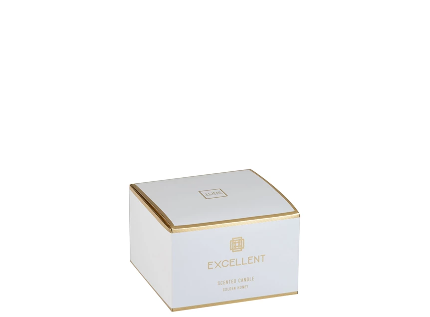 Geurkaars- excellent golden honey- goud- large- 40u- Ø14x9.5cm- doos