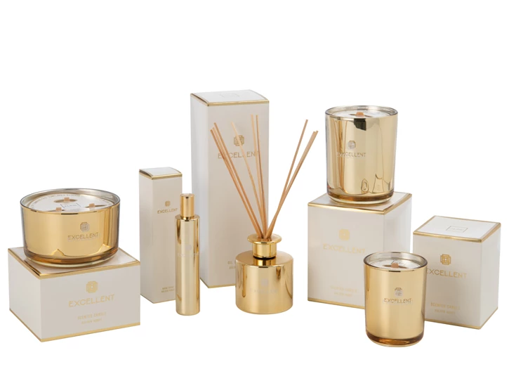 Huisparfum- excellent golden honey- goud- Ø3x16cm- sfeerbeeld