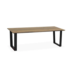 5684 tulip-u maxfurn eettafel 160x90cm lamulux tobacco zwart ijzeren onderstel u-vorm industrieel