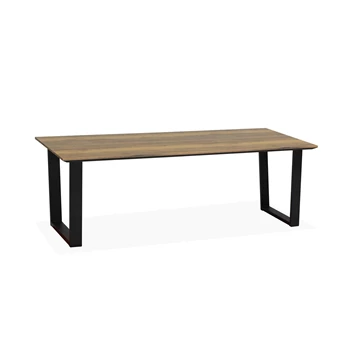 5684 tulip-u maxfurn eettafel 160x90cm lamulux tobacco zwart ijzeren onderstel u-vorm industrieel