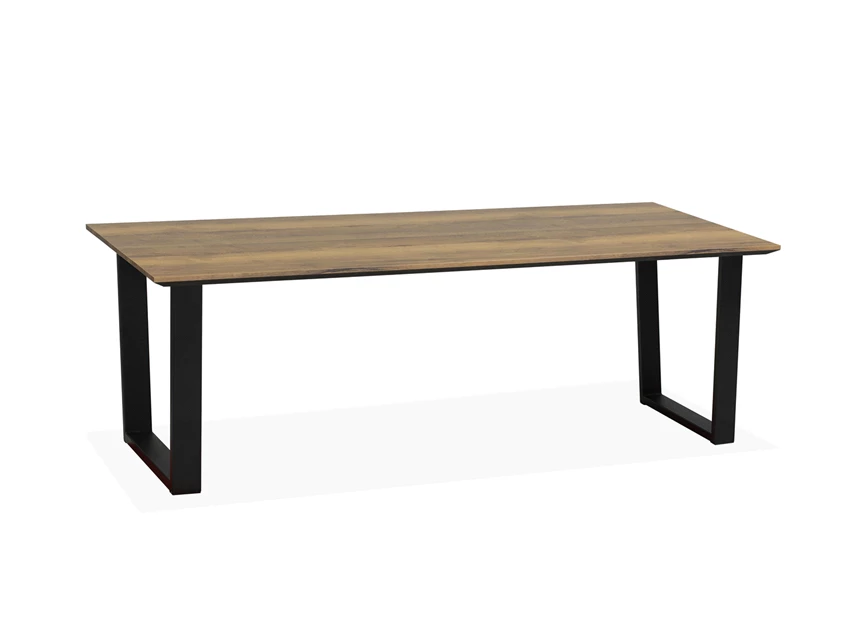 5684 tulip-u maxfurn eettafel 160x90cm lamulux tobacco zwart ijzeren onderstel u-vorm industrieel